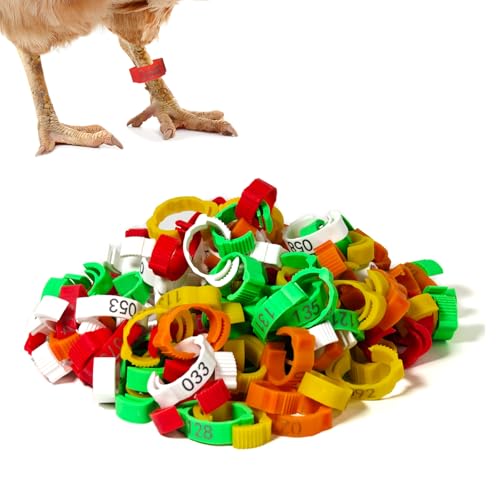 150 Pcs Chicken Leg Bands, Adjustable Colored Leg Rings (Orange, Green, White, Red, Yellow) for Poultry, Ducks, Roosters, and Gamefowl – Perfect for Identification and Organization
