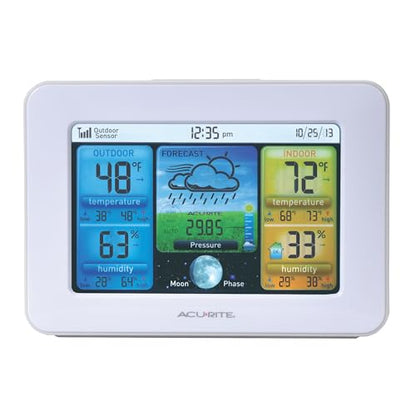 AcuRite 02041M Color Weather Station with Forecast, Temperature, Humidity,White - color: White - Full Color Display