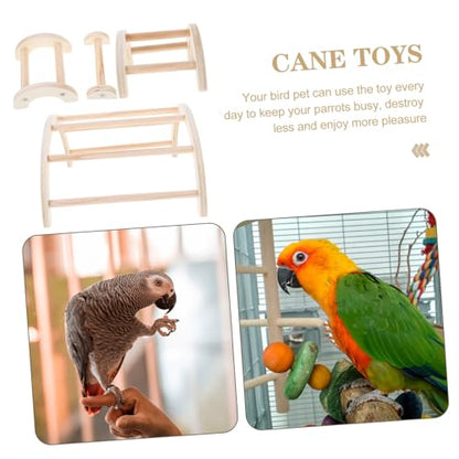 Toyvian 4pcs Chicken Training Perch Stand Set Wooden Roosting Rod for Hens and Outdoor Birds Adjustable Bird Perch for Poultry and Parrots