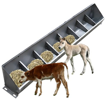 Livestock Feeding Trough, Widen Stainless Steel Design for Efficient Feeding of Pigs, Goats, Sheep, and Horses - size: L 1.5m/4.9ft 8 bit