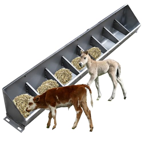 Livestock Feeding Trough, Widen Stainless Steel Design for Efficient Feeding of Pigs, Goats, Sheep, and Horses - size: L 1.5m/4.9ft 8 bit