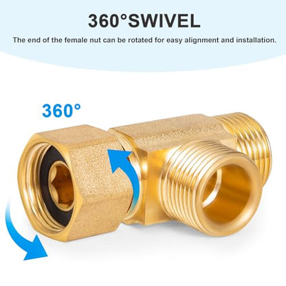Lead-Free Brass Angle Stop Add-A-Tee Valve,3/8-Inch Compression Inlet X 3/8-Inch Com Outlet X 3/8-Inch Compression Outlet 2 Pack - size: 3/8x 3/8x 3/8 2 Pack Brass