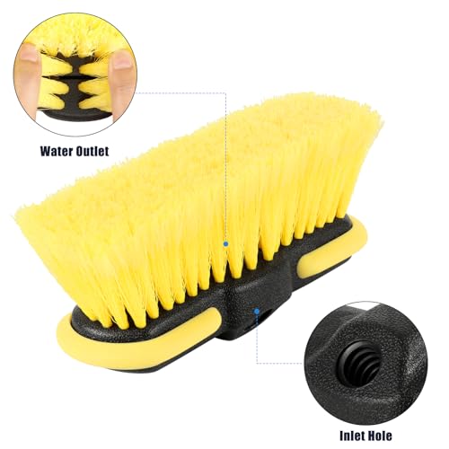 Car Wash Brush Head, 8'' Scrub Brush Attachment for Long Handle Extension Pole,Outdoor Broom and Scrubbing Brush for Cleaning Window, Wall, House Floor, Deck, Patio, Car