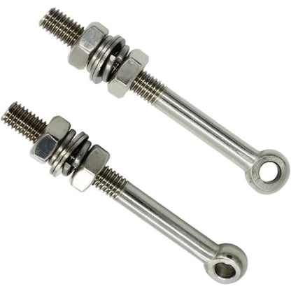 Automatic Gate Opener Tie Rod Chain Connection Hardware,Sliding Gate Roller Chain Bolt Tensioner Compatible with ANSI #40#41#428, 2Pcs (Round & Large) - size: M10*100mm(Round & Large)