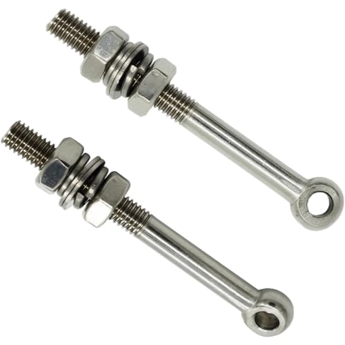 Automatic Gate Opener Tie Rod Chain Connection Hardware,Sliding Gate Roller Chain Bolt Tensioner Compatible with ANSI #40#41#428, 2Pcs (Round & Large) - size: M10*100mm(Round & Large)