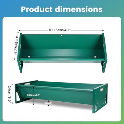 Goat Feeder Livestock Feeding Trough Horse Trough Livestock Grain & Hay Feeder Heavy Duty Galvanized Steel Sheep Feeding Supplies for Goat Cattle Horse Pig Deer