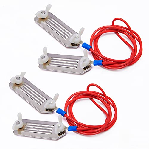 Q'mark Electric Fence Tape Connector, Polytape to Polytape Connector, Polytape to Energizer Connector, with 90 cm Wire - 2 Pack (to Polytape), Green & Red