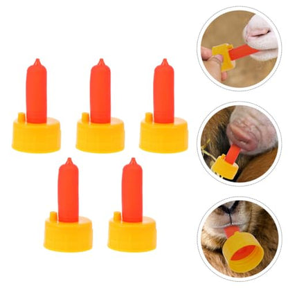 YARNOW 5pcs Bottle Nipples Replacement for Calf Lamb Goat Piglet Easy to Carry Outdoor Feeding
