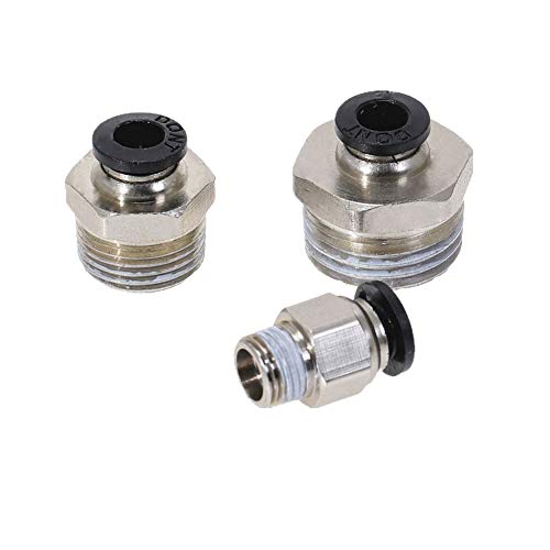 Beduan Push to Connect Fitting, 5/16" Tube OD x 3/8" NPT Thread Male Straight Pneumatic Air Fitting (Pack of 10) - size: 5/16"OD-3/8"NPT