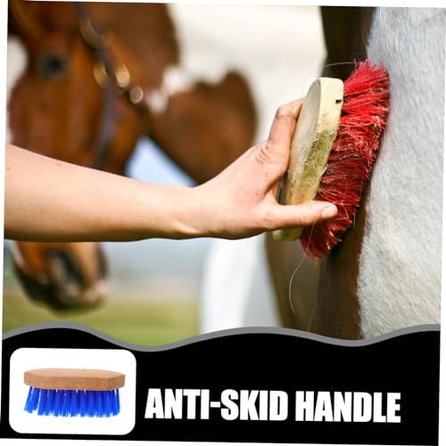 Generic Horse Hair Grooming Brush for Cattle and Horses Hard Bristle Body Brush Easy to Clean Comfortable Grip for Livestock Coat