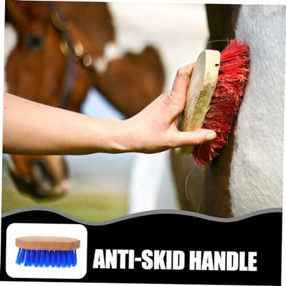 Generic Horse Hair Grooming Brush for Cattle and Horses Hard Bristle Body Brush Easy to Clean Comfortable Grip for Livestock Coat