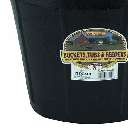 Little Giant 12-Quart Flexible All-Purpose Rubber Bucket Pail with Steel Handle (4 Pack)