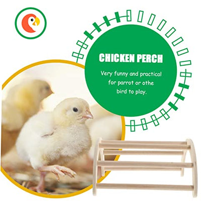 Garneck Natural Wood Chicken Perch Stand for Coop and Brooder Adjustable Chicken Toy Mirror and Stress Relief Features and Birds