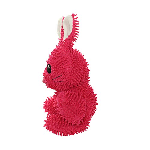 MIGHTY® 2 Pack Microfiber Medium Rabbit Dog Toys | Ultra Durable Plush Toy with Multiple Layers & Reinforced Seams , Washable and Floats , Mighty® Construction - color: 2PK Pink Rabbit