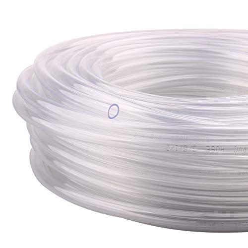 DERNORD PVC Tubing 3/8"ID X 1/2"OD Flexible Clear Vinyl Hose 100 Feet for Food Grade - size: 100 Feet, style: 3/8"ID X 1/2"OD