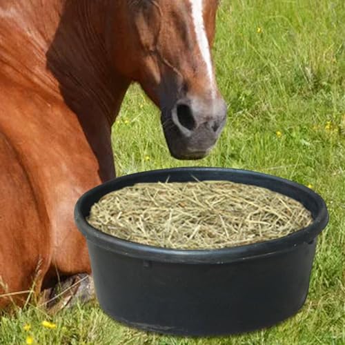 Feed Pan – 4L Rubber Trough, Heavy Duty Horse Feeder, Water Food Container | Perfect for Outdoor Ranch Farm, Cat Dog Chicken Goat