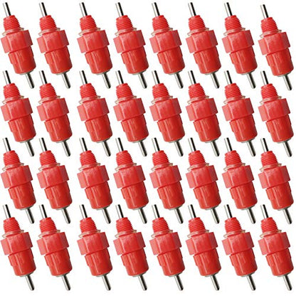 TIHOOD 35PCS Automatic Chicken Water Nipple Drinker Feeders Poultry Hen Screw Style
