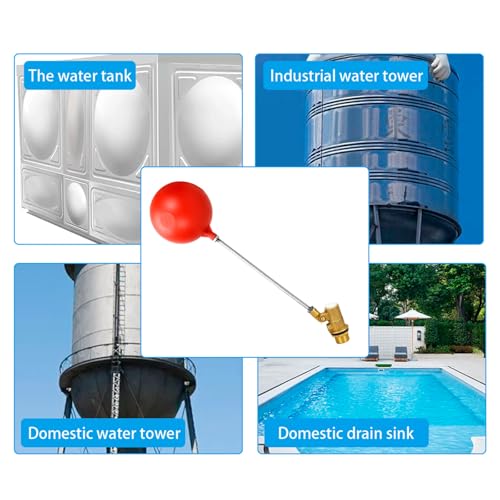 1/2 Inch float valve for water tank | water trough float valve| water float valve| Automatic Water Level Control for Water Tanks| Automatic stock tank | With 5 Inch Float Ball(2-Pack) - size: 1/2 inch