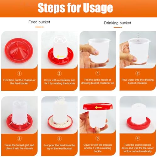Chick Feeder and Waterer Set, 1L Baby Chicken Waterer Feeder Starter Kit, Hanging Poultry Drinker Quail Feeder, Small Coop Water Dispenser for Chickens, Turkeys, Ducks (1 Set) - color: 1 Set