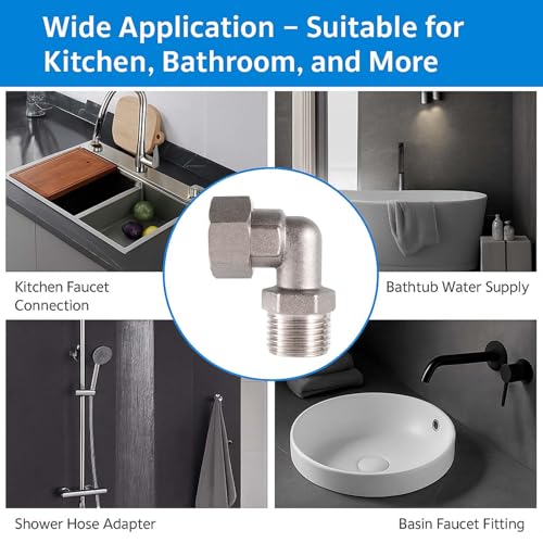 Clawfoot Bathtub Faucet Upgrade Kit - Brass Elbow Adapters, Easy Water Line Connection, 1/2 IPS Female to 1/2 IPS Male, Set of 2 (Chrome Plated) - size: 2 Chrome Plated
