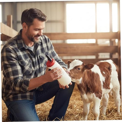 Calf Bottle with Detachable Nipple 2.5L Plastic Nursing Bottle with Regulating Valve and Handle Farm Equipment Calf, Farm Equipment, Goat, Goat Bottles for Feeding Baby Goats