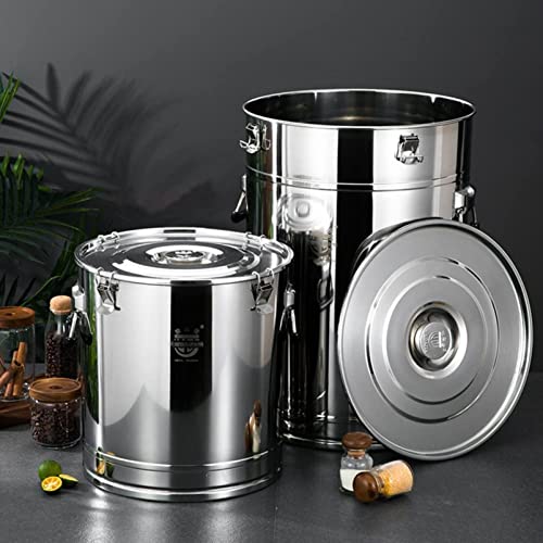 Milk Barrel, 25-105L Milk Cans Wine Pail Bucket Milk Jug Oil Barrel Tea Canister, 304 Stainless Steel Silicone Seal Tank Heavy Duty Dairy Pot for Liquid Solid Storage,25L,75L - size: 75L