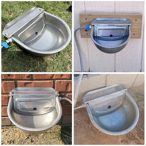 YAYODS Automatic Dog Water Bowl Dispenser with Float Valve, Stainless Steel Auto Self Filling Animal Waterer Feeder for Outdoor Livestock, Chicken, Cow, Horse