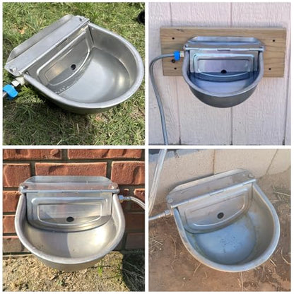 YAYODS Automatic Dog Water Bowl Dispenser with Float Valve, Stainless Steel Auto Self Filling Animal Waterer Feeder for Outdoor Livestock, Chicken, Cow, Horse