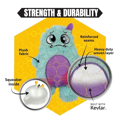 Bite Force - Durable & Strong Dog Toy Light Blue Monster with Squeaker, Kevlar-Reinforced for Aggressive Chewers. - color: Small - the Goofy Monster