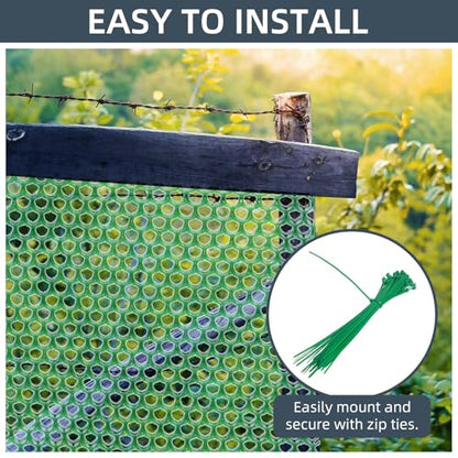 Plastic Wire Mesh Fence, 1.3ft x 50ft /15.7in x 600in Plastic Chicken Wire Fence Mesh Versatile Plastic Fencing Wire Netting Poultry Animal Barrier Fence with 150 Zip Ties for Garden & Farm, Green - color: Green