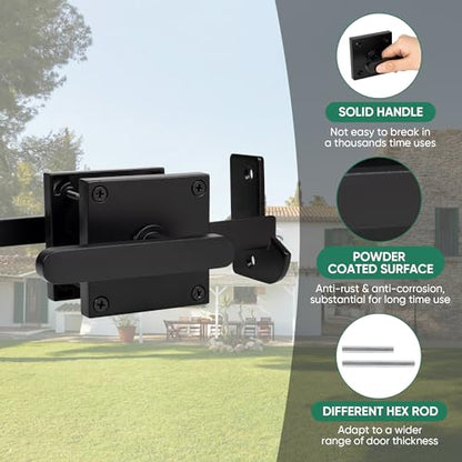 JUBEST Double Side Gate Latch, Heavy Duty Swinging Door Latch Gate Hardware for Left Inswing Outdoor Fence, Wooden Gates, Pool Gate, Backyard, Garden - size: GL01