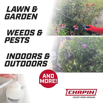 Chapin 1-Gallon Pump Sprayer, Anti-Clog Design for Easy Use, 2pk | Durable lightweight tank for home and garden; weed control, pest care and cleaning with easy pump, adjustable nozzle and hose - size: 1 Gallon 2-Pack