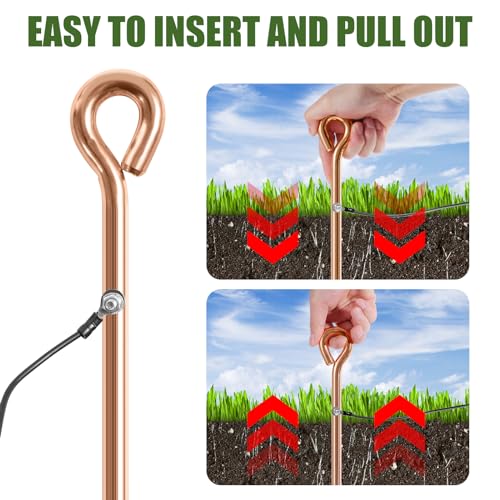 Electric Fence Wire Connect The Energizer and Electric Fence Charger Solar Fence Charger Solar Powered Electric Fence, Solar Electric Fence (3FT(Wire+Grounding Rod)) - style: 3FT(Wire+Grounding Rod)