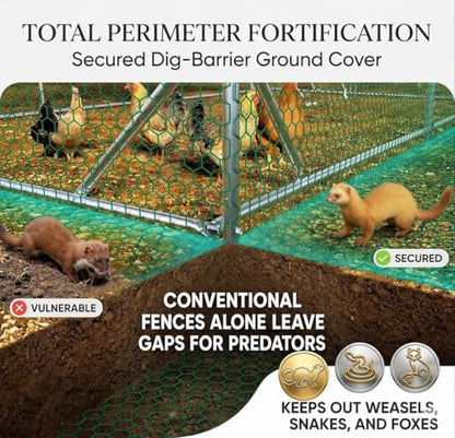 10' x 10' Walk-in Metal Chicken Coop, Spire Shaped Large Poultry Cage for 10-15 Chickens, Heavy Duty Galvanized Steel Outdoor Run Pen with Waterproof & Anti-UV Cover for Ducks, Rabbits (100 Sq.Ft) - size: 118.0"L x 118.0"W x 80.0"H
