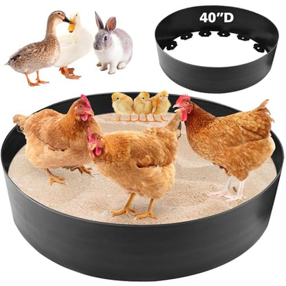 Chicken Dust Bath Tub, 40''D x 5.9''H Bottomless Design, PE Material, Adjustable Dust Bath for Chickens, Chicken Coop Cleaner Container,Essential Chicken Coop Accessory - size: 135.0"L x 5.9"W x 5.9"H