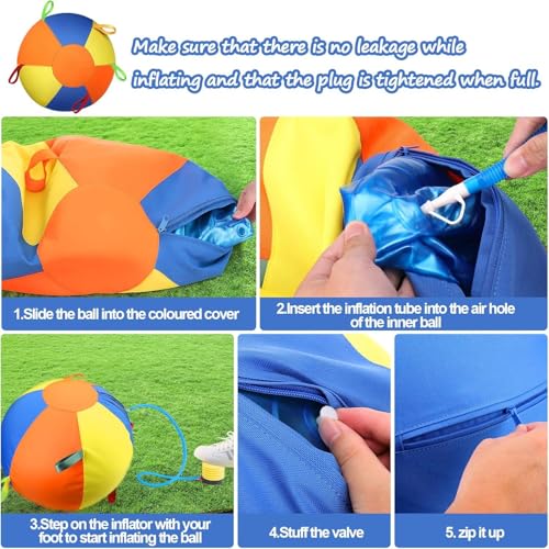 Heavy Duty Herding Ball for Dogs Horses Sheep, Inflatable Interactive Play Toy, Durable Training Exercise Ball for Pets Outdoor Activity (55CM) - size: 55CM
