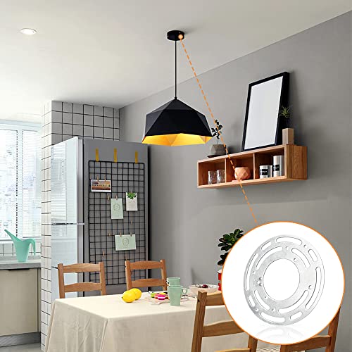 Upgraded Version - 2 Sets 4" Diameter Light Fixture Mounting Bracket, Helunsi Universal Crossbar for Lighting, Ceiling Fan Light Fixture Mounting Plate, Steel Circle Crossbar with Complete Accessories