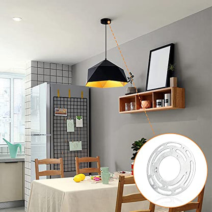 Upgraded Version - 2 Sets 4" Diameter Light Fixture Mounting Bracket, Helunsi Universal Crossbar for Lighting, Ceiling Fan Light Fixture Mounting Plate, Steel Circle Crossbar with Complete Accessories