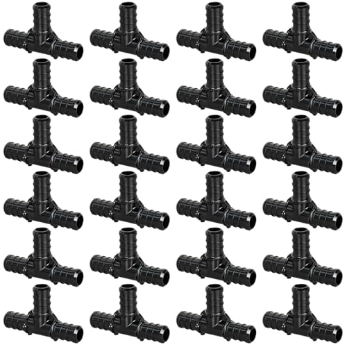 1/2" Poly PPSU Barb Crimp PEX Fitting, 25pcs PEX Tee Fittings, No Lead - size: 1/2" Tee, 25pcs