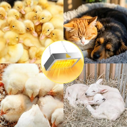 400W Chicken Coop Heater Lamp, Brooder Heat Lamp for Chickens, Adjustable Temp and Height, No Assembly Heater for Chicks Pets Livestock, 2 Pack - color: Heat lamp 400W - 2 Pack