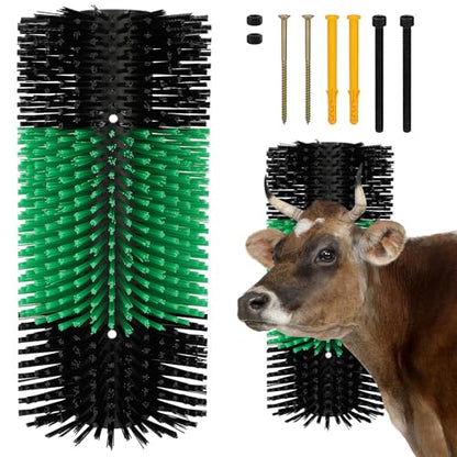 Livestock Scratching Brush with 4 Screws – Cattle and Horse Grooming Brushes, Itch Relief for Horse, Goat, Cattle，Cow,Sheep， and Pig，Animal Back Scratching – Black & Green - size: 1pcs