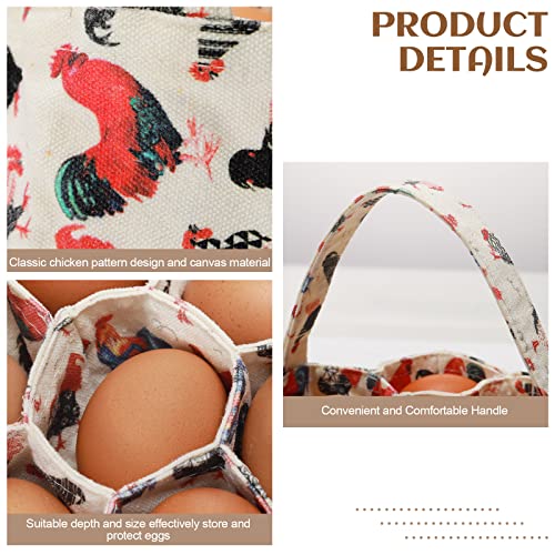 Sweetude 2 Pieces Egg Basket Mini Egg Collecting Bags Gathering Basket with 7 Pouches for Farmhouse Chicken Hen Duck Goose Housewife Garden Transporting Storage, 8 x 2.6 Inch(Cute) - color: Cute