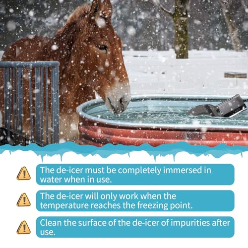 2Pack 500 Watt Pond De-Icer with Thermostat, Cast Aluminum Submersible Bird Bath Heater, Heated Chicken Water, Power Cord 9.8 Ft - size: 500W