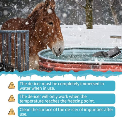 2Pack 500 Watt Pond De-Icer with Thermostat, Cast Aluminum Submersible Bird Bath Heater, Heated Chicken Water, Power Cord 9.8 Ft - size: 500W