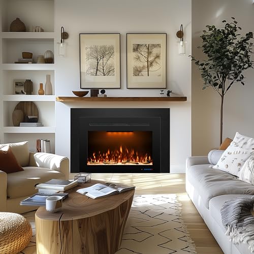 Electric Fireplace Insert Trim Kit for 36" W x 21" H，Black, for ASIN B0CWV34D43 - size: Trim for 36"W21"H