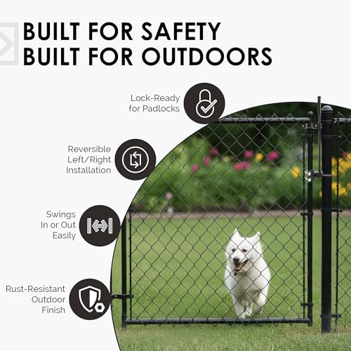 Chain Link Gate Latch – ONLY Fits 1-3/8" Gate Frame x 1-7/8" Gate Post – Pool Gate Latch, Pool Gate Lock, Child Proof Gate Latch, Child Proof Chain Link Gate Latch – (Not for 1-5/8" Gate Frame)