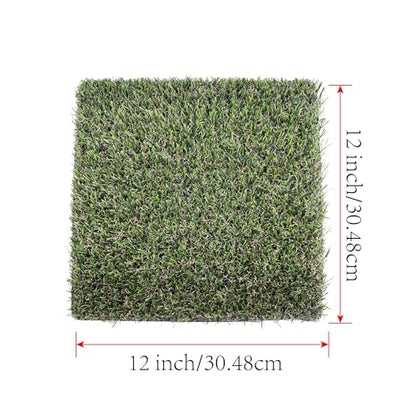 KuGuo Soft Plastic Fake Lawn Chicken Nesting Boxes Pads Chicken Bedding 12 x 12 inches (Short-Middle Grass-6PCS)