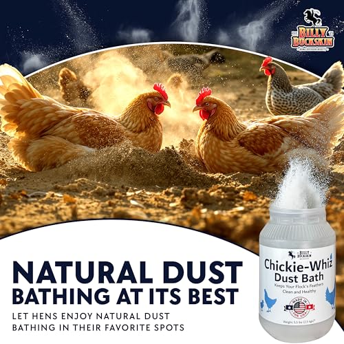 5.5lb Chickie-Whiz Chicken Dust Bath - Made in USA - All Natural Volcanic Ash Dust Bath for Chickens - Healthier Eggs & Feathers - Chicken Coop Accessories for Farms by Billy Buckskin Co. - size: 1 x 5.5 LB
