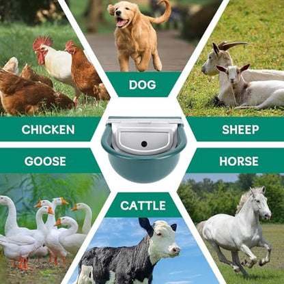 banapoy Automatic Water Bowl, Livestock Waterer with Built in Sensor and Floating Valve for Cattle Dog Goat Sheep, Plastic Outdoor Animal Drinking Bowl