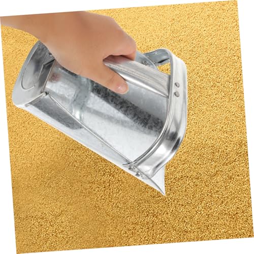 POPETPOP Stainless Steel Feed Scoop for Livestock Large Heavy Duty Food Shovel Ergonomic Handle for Farm Use Poultry and Animal Feeding